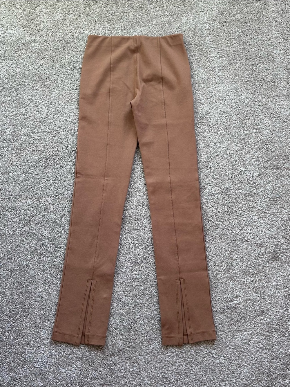 Maeve by Anthropologie Brown Back Slit Ponte Leggings Pants Seam Detail XXS - Picture 5 of 9